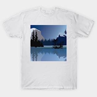 Blue Shades Cold Mountains And Lake T-Shirt